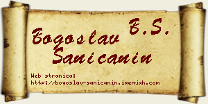 Bogoslav Saničanin vizit kartica